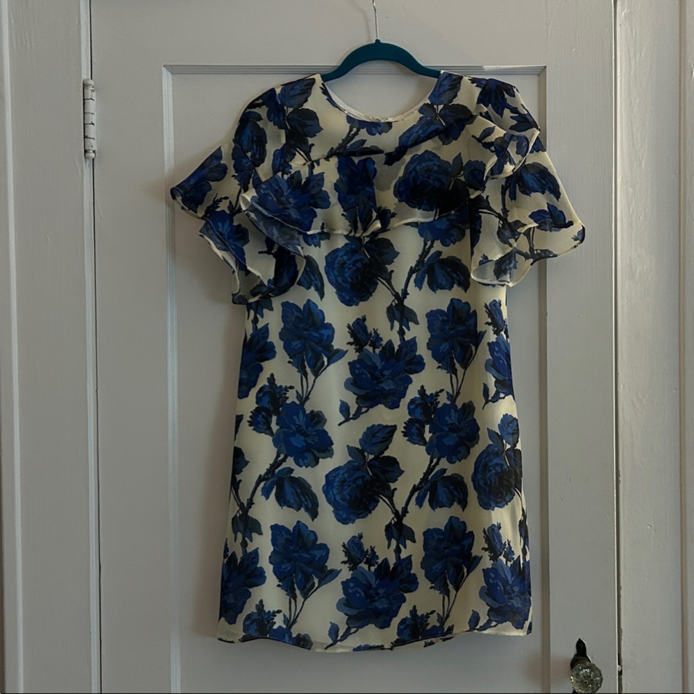 WHIT Blue and Cream Floral Dress